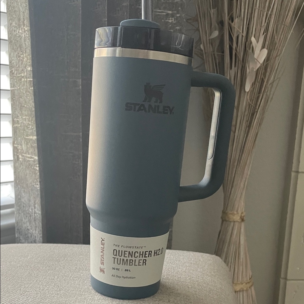Stanley Quencher Tumbler - Slate Blue with Silver Trim